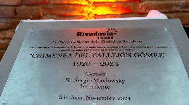 Rivadavia celebró la restauración de la emblemática Chimenea del Callejón Gómez