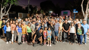 Orrego participó de la inauguración de obras de pavimentación en un barrio de Santa Lucía