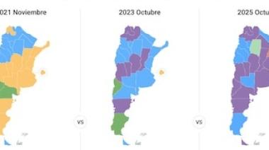 Elecciones 2025: los tres mapas que muestran los cambios en las fuerzas ganadoras de cada provincia desde 2021