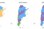 Elecciones 2025: los tres mapas que muestran los cambios en las fuerzas ganadoras de cada provincia desde 2021