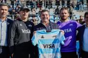 El gobernador saludó a Los Pumas durante su entrenamiento en San Juan, previo al esperado partido contra Inglaterra