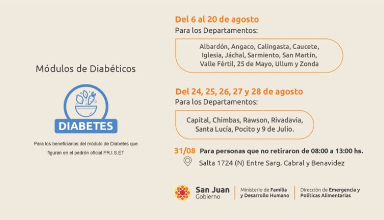 Comienza la entrega de módulos alimentarios para personas con diabetes