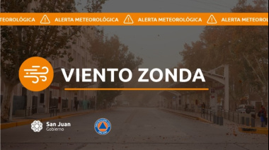 Alerta meteorológica N° 45/25 - Viento Zonda