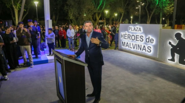 Orrego participó de la inauguración de la renovación integral de la Plaza Héroes de Malvinas en Santa Lucía