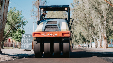 Finalizó la repavimentación de una importante calle en Rawson