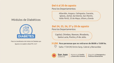 Comienza la entrega de módulos alimentarios para personas con diabetes