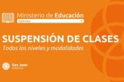 Suspenden las clases el jueves 24 de septiembre por alerta de viento en toda la provincia