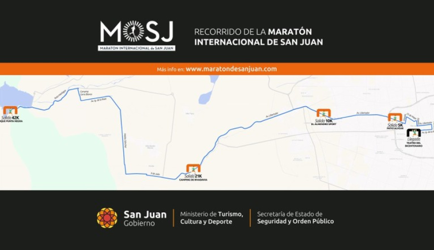 Estos son los cortes de tránsito por la Maratón Internacional de San Juan 2026